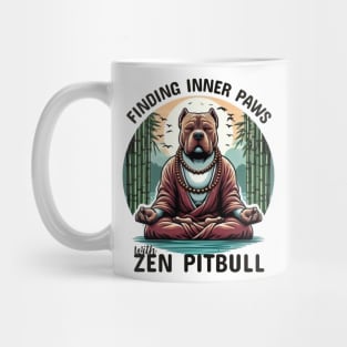 Funny Pitbull doing Yoga Dad Mug